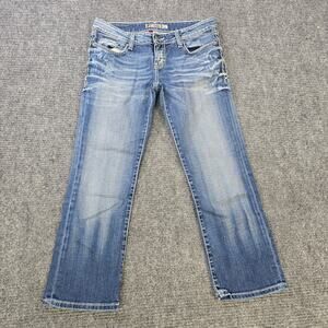 BKE Sabrina Jeans Womens 29x26 Blue Bootcut Stretch Thick Stitch